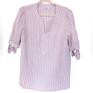 Kim Rogers Linen Blend Striped Top‎